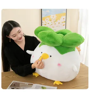 Cute garlic bird plush toy soft stuffed animal funny gift for girls detail view and fluffy body.