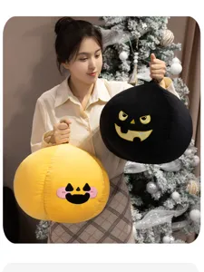 Cute Halloween pumpkin plush toy soft spooky ghost pillow creative room decor gift.