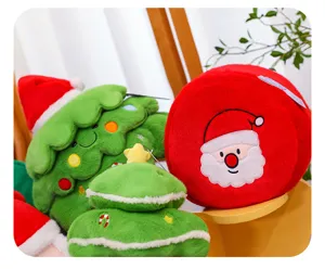 Niedliches Weihnachtsplüschtier Set, Weihnachtsmann und Tannenbaum Puppen Geschenke.