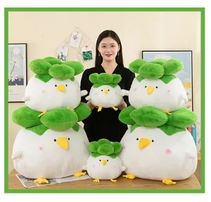 Cute garlic bird plush toy vegetable chick doll soft stuffed animal pillow gift for kids and girls