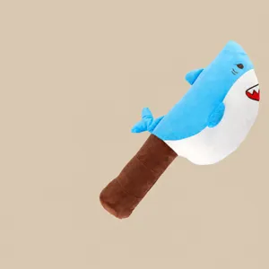 Cute shark knife plush toy funny cartoon stuffed animal pillow soft creative birthday gift