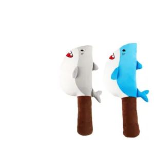 Funny shark knife plush pillow soft toy cute cartoon shark stuffed animal gift for boys