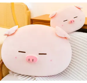 Cute pink pig plush pillow soft cartoon animal stuffed toy cushion for sofa and office nap