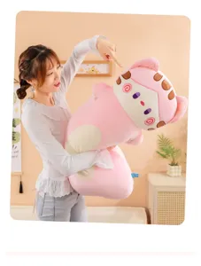 Cute sleepy cat plush toy long doll pillow soft cushion for kids girls birthday gift