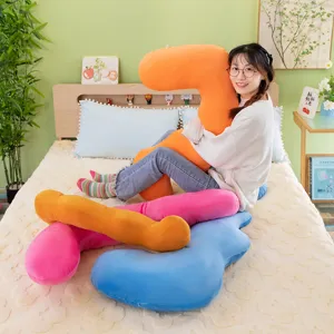 Dopamine wavy long body pillow plush toy for hugging and sleeping, comfortable sofa cushion decor.