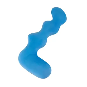 Blue wavy body pillow for sleeping and sofa cushion, soft leg pillow for comfortable home decor.