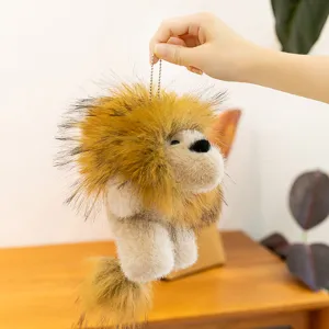 Süßer flauschiger Löwen Plüschtier Schlüsselanhänger, niedlicher Taschenanhänger als Geschenk.