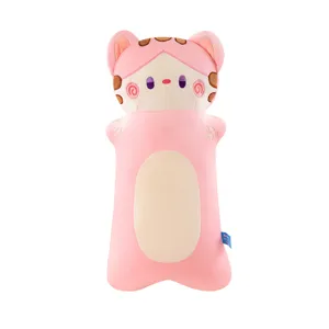 Cute sleepy cat plush toy long doll soft cushion pillow birthday gift for girls and boys.