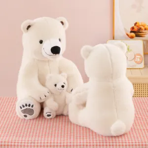 Süßer Eisbär Plüschtier Mutter und Kind weiche Kuscheltier Puppe gemütliche Heimdeko Geschenk