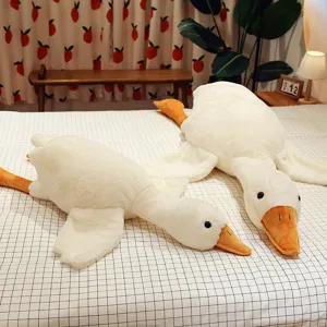 Gigante oca bianca peluche cuscino, morbida bambola di peluche per dormire abbraccio decorazione.