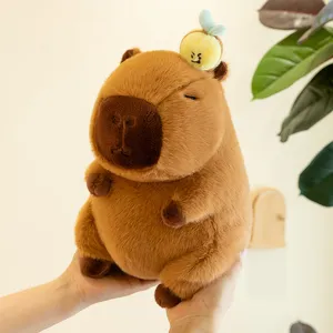 Simatico peluche capibara con ape cuscino morbido di animale imbottito regalo per ragazze