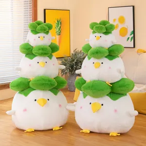 Cute Garlic Bird Plush Toy Stuffed Animal Soft Cartoon Chicken Doll Pillow Cute Animal Companion Gift For Kids And Women