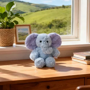 Adorable peluche éléphant bleu animal en peluche doux joli poupée cadeau d'anniversaire enfants