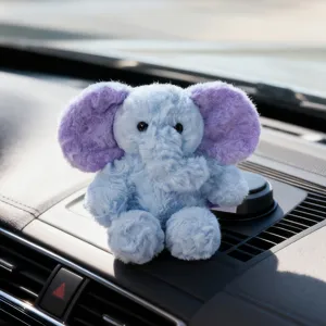 Mignon peluche éléphant bleu et violet animal en peluche assis vue principale cadeau