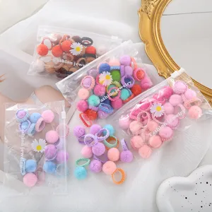 Mini elastici per capelli in peluche colorato per bambini, simpatici fermacapelli per bambine.