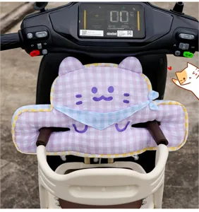 Cute cartoon plaid cat anti-collision cushion for electric scooter safety protection pad.
