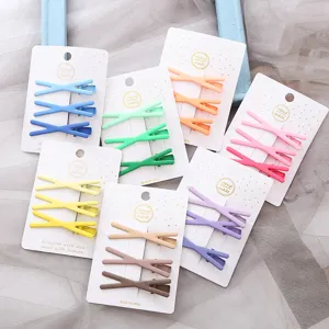 Pinces à cheveux croisées en métal coloré lot de 3 mignonnes pinces tendance pour femmes