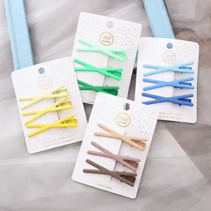 Ensemble de 3 pinces à cheveux croisées en métal coloré accessoires mignons pour femmes