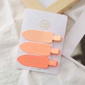 Y2K mignon orange mat pelle pinces à cheveux canard pinces latérales pour femmes accessoires