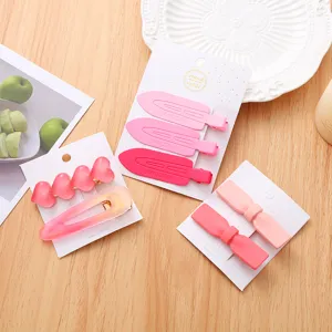 Ensemble de pinces à cheveux roses mignonnes pour femmes et filles, accessoires nœud.