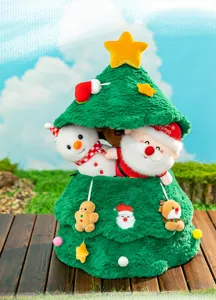 Weihnachts Plüschtier Set mit Weihnachtsmann Schneemann Rentier Puppen, festliches Geschenk.