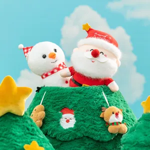 Weihnachten Plüschtier Weihnachtsmann Schneemann Puppe Feiertag Set Süß Gefüllt Baum Spielzeug Kinder Neujahr Geschenk