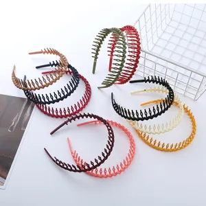 Korean Style Toothed Non-Slip Hair Hoop Plastic Solid Color Face Washing Headband For Women Hair Accessories