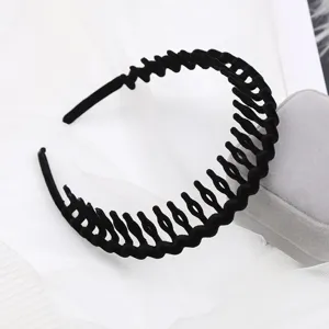 Black toothed hair hoop anti slip headband for face washing daily hair styling accessories