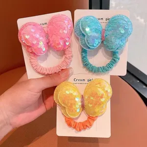 Jolis chouchous cheveux nœud papillon à paillettes pour enfants, accessoires de coiffure.