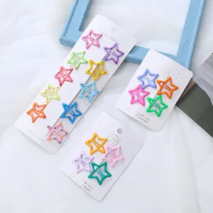 Kinder Bonbon Farbe Stern Haarnadeln süße geometrische Seitenklammern Haaraccessoires für Mädchen