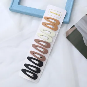 Neutrale matte tropfenförmige Haarklammern 8er Set stilvolle minimalistische Haaraccessoires