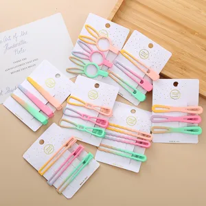 Ensemble de pinces à cheveux en métal pastel, pinces bec de canard dégradées pour femmes.