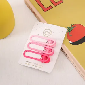 Ensemble de pinces à cheveux en métal rose dégradé, pince bec de canard chic pour frange et accessoires.
