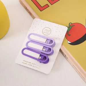 Ensemble de pinces à cheveux en métal dégradé violet, pinces bec de canard pour tous les jours.