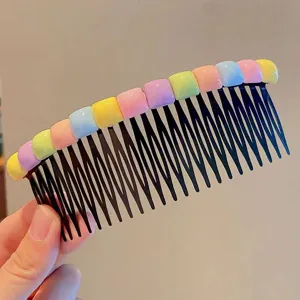 Kids colorful bead hair comb sweet style cute fringe clip sweet girl hair accessories new