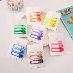 Set de pinces à cheveux bec de canard en métal, pinces latérales colorées pour coiffure tendance.