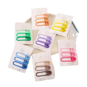 Ensemble de pinces à cheveux en métal coloré, pinces mates pour femmes et coiffures quotidiennes.