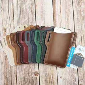 Étui téléphone en cuir PU holster ceinture étui smartphone multicolore variante détail