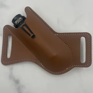 Braune Leder EDC Werkzeugtasche Detail, Gürtelschlaufe für Outdoor Klappmesser Zubehör.