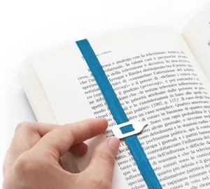 Ελαστικός σελιδοδείκτης με μεταλλικό δείκτη ολίσθησης για επισήμανση σελίδας λεπτομερής προβολή.