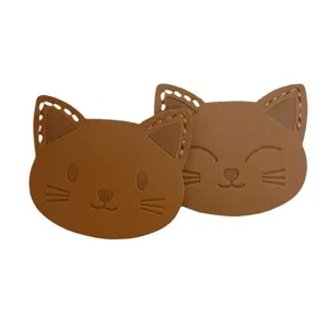 Cute cat leather bookmarks for student reading, stylish planner page markers and stationery.
