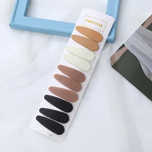 Matte bonbonfarbene Wassertropfen Haarklammern Set, süße Seiten Pony Clips Damen Accessoires.