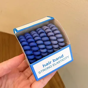 Gradient telephone wire hair bands matte spiral hair ties 6 pack ponytail holders for women