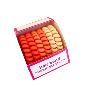 Korean style matte phone cord hair ties 6 pack gradient color ponytail hair rope accessory