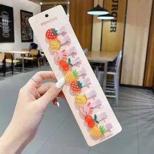 Set di graziosi fermagli per capelli con frutta e coniglietto per bambine e ragazze