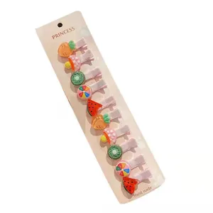 Set di fermagli per capelli per bambini frutta cartone animato su carta vista principale