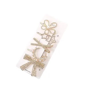 Crystal Pearl Hair Clip Set Cute Bow Flower Star Side Hairpins Fashion Hair Accessories