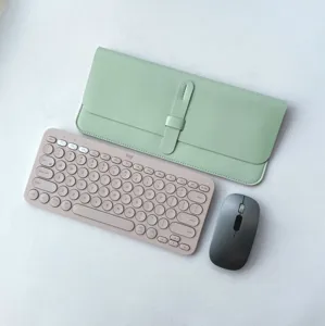 Waterproof PU leather keyboard sleeve pouch detail view, foldable lightweight protective case.