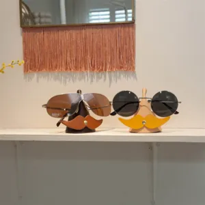 Creative mustache leather glasses holder cute desktop big mustache stand office desk ornament