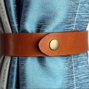 Nordic style PU leather curtain tieback buckle home decor strap for living room curtains and drapes